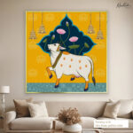 Saffron Temple Serenity Canvas Wall Art - Image 5