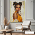 Golden Sun-Kissed Muse Canvas Wall Art - Image 5