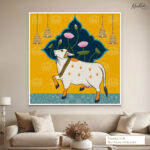 Saffron Temple Serenity Canvas Wall Art - Image 6