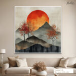 Crimson Solstice Canvas Wall Art - Image 6