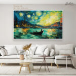 Midnight Starry Night Canvas Wall Art - Image 6