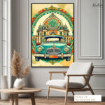Retro Ambassador Car Canvas Wall Art - Image 7