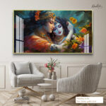 Radha Krishna Portrait Acrylic Wall Art - Image 7