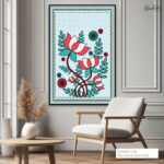 Teal Lotus Canvas Wall Art - Image 7