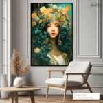 Emerald Enchantress Canvas Wall Art - Image 7