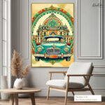 Retro Ambassador Car Canvas Wall Art - Image 8