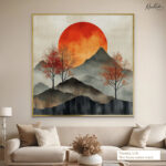 Crimson Solstice Canvas Wall Art - Image 8