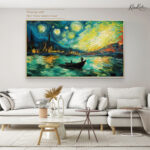 Midnight Starry Night Canvas Wall Art - Image 8
