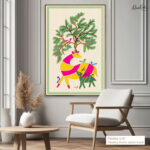 Gond Deer Canvas Wall Art - Image 11