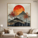 Crimson Solstice Canvas Wall Art - Image 9