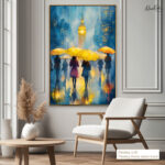 Golden Umbrella Walk Canvas Wall Art - Image 9