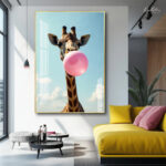 Bubble Gum Giraffe Acrylic Wall Art