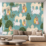 Traditional Indian Pichwai Premium Wallpaper - Image 2