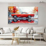 Crimson Reflection Canvas Wall Art - Image 10