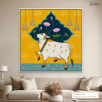 Saffron Temple Serenity Canvas Wall Art - Image 10