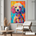 Vivid Poodle Canvas Wall Art - Image 10