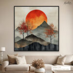 Crimson Solstice Canvas Wall Art - Image 11