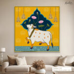 Saffron Temple Serenity Canvas Wall Art - Image 12