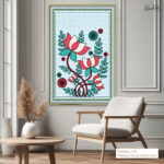 Teal Lotus Canvas Wall Art - Image 12