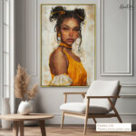 Golden Sun-Kissed Muse Canvas Wall Art - Image 12