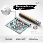 Teal Lotus Canvas Wall Art - Image 13