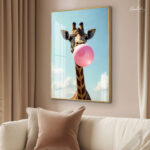 Bubble Gum Giraffe Acrylic Wall Art - Image 2