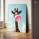 Bubble Gum Giraffe Acrylic Wall Art - Image 3