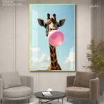 Bubble Gum Giraffe Acrylic Wall Art - Image 6