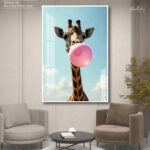 Bubble Gum Giraffe Acrylic Wall Art - Image 7