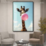 Bubble Gum Giraffe Acrylic Wall Art - Image 8