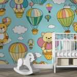 Teddy Bear Hot Air Balloon Kids Premium Wallpaper