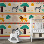 Boho Safari Animals Kids Premium Wallpaper