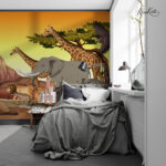 Vibrant Wildlife Safari Animal Kids Premium Wallpaper