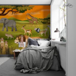 Tribal African Safari Animals Kids Premium Wallpaper
