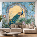 Indian Pichwai Peacock Premium Wallpaper