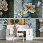 Whimsical Mixed-Media Floral Premium Wallpaper