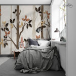 Golden Birch Grove Premium Wallpaper