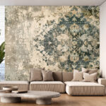 Antique Cerulean Patina Premium Wallpaper
