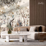 Whimsical Peacock Haven Premium Wallpaper