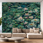 Serene Lotus Pond Premium Wallpaper