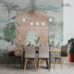 Regency Garden Pavilion Premium Wallpaper