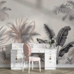 Blush Botanical Mural Premium Wallpaper