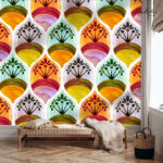 Vibrant Watercolor Stylized Tree Premium Wallpaper - Image 4