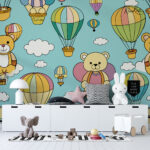 Teddy Bear Hot Air Balloon Kids Premium Wallpaper - Image 2