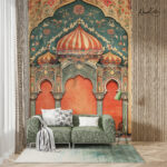 Saffron Splendor Premium Wallpaper