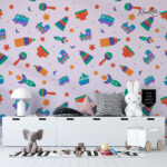 Colorful Nursery Toy Pattern Kids Premium Wallpaper - Image 2