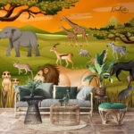 Tribal African Safari Animals Kids Premium Wallpaper - Image 3