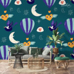 Whimsical Hot Air Balloons and Moons Kids Premium Wallpaper - Image 3