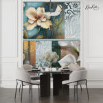 Whimsical Mixed-Media Floral Premium Wallpaper - Image 6