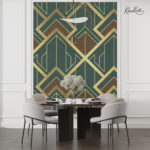 Luxurious Art Deco Emerald and Gold Premium Wallpaper - Image 2